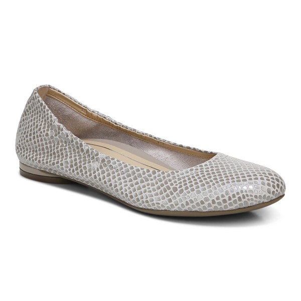 Vionic Flats Ireland - Alexa Flat Grey - Womens Shoes Online | OMAZE-8736